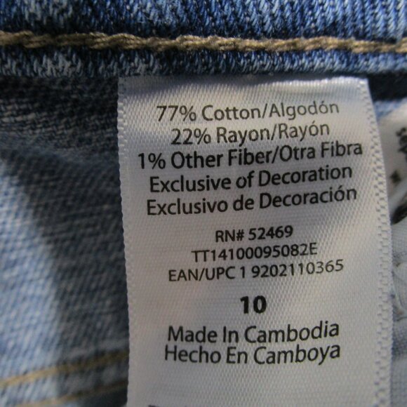 Time and Tru High Rise Floral Embroidered Denim Shorts size 10 Boho Coachella - Picture 6 of 13